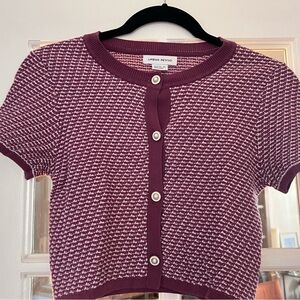 Urban Revivo Burgundy Knit Cardigan